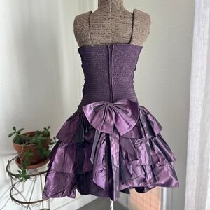 Joie de Vie Women's 4 Dress Plum Taffeta Party Dress Vintage 1980s